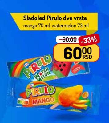 Sladoled Pirulo dve vrste