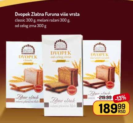 Dvopek Zlatna Furuna više vrsta