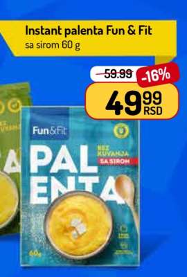 Instant palenta Fun & Fit sa sirom 60 g