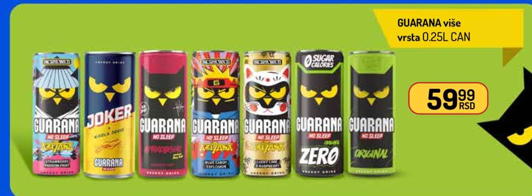 GUARANA više vrsta 0.25L CAN