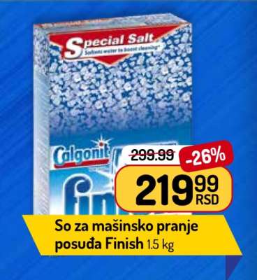 So za mašinsko pranje posuđa Finish 1.5 kg