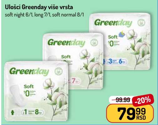 Ulošci Greenday više vrsta
