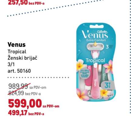 Venus Tropical Ženski brijač 3/1