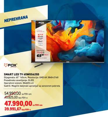 SMART LED TV 65WOS625D