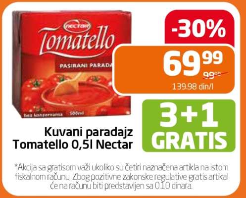 Kuvani paradajz Tomatello 0.5l Nectar