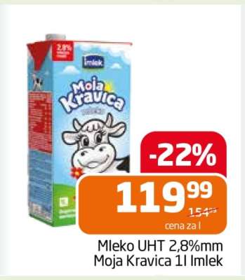 Mleko UHT 2,8%mm Moja Kravica 1l Imlek
