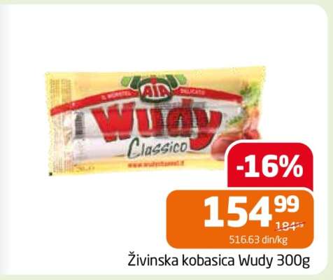 Živinska kobasica Wudy 300g