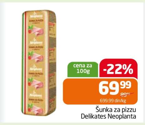 Šunka za pizzu Delikates Neoplanta