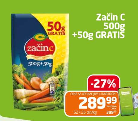 Začin C, 500g+50g gratis
