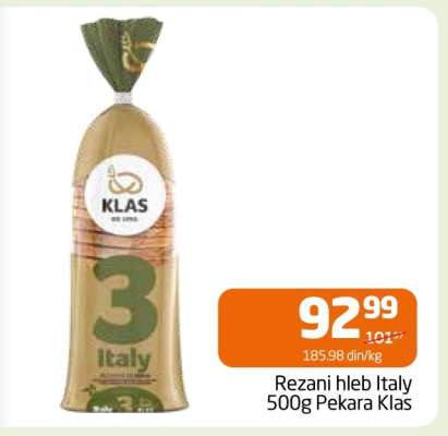 Rezani hleb Italy 500g Pekara Klas