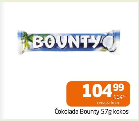 Čokolada Bounty 57g kokos