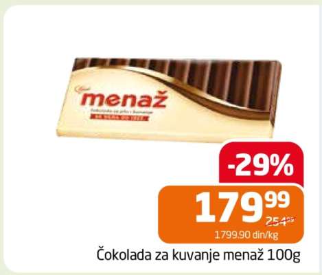 Čokolada za kuvanje Menaž, 100g