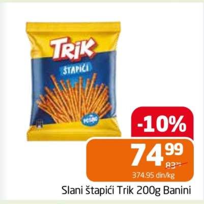 Slani štapići Trik 200g Banini