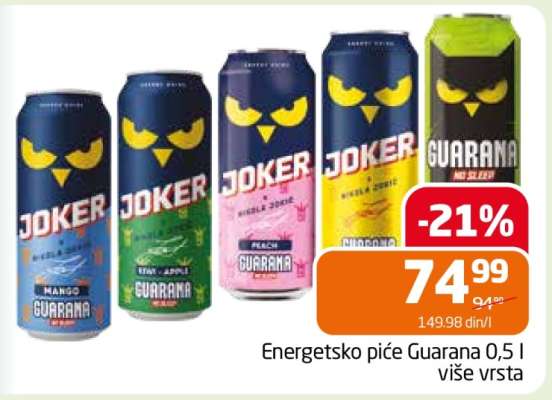 Energetsko piće Guarana 0,5 l više vrsta