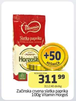 Začinska crvena slatka paprika 100g Vitamin Horgos