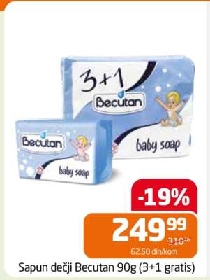 Sapun dečji Becutan, 90g (3+1 gratis)