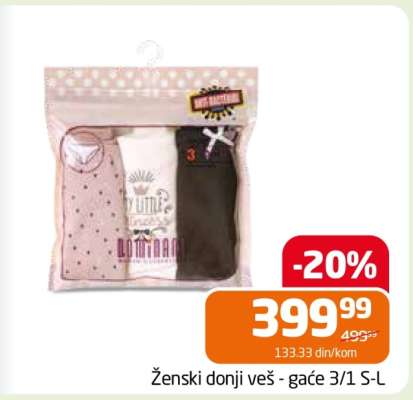 Ženski donji veš - gaće 3/1 S-L
