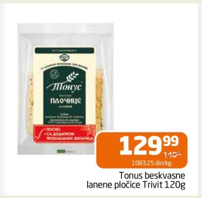 Tonus beskvasne lanene pločice Trivit 120g