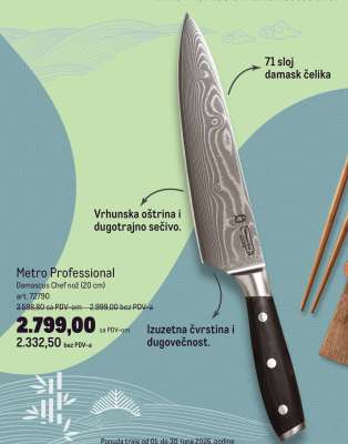 Metro Professional Damascus Chef nož (20 cm)