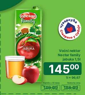 Voćni nektar Nectar Family jabuka 1,5l