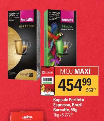 Kapsule Perffeto Espresso, Brazil Barcaffe, 55g