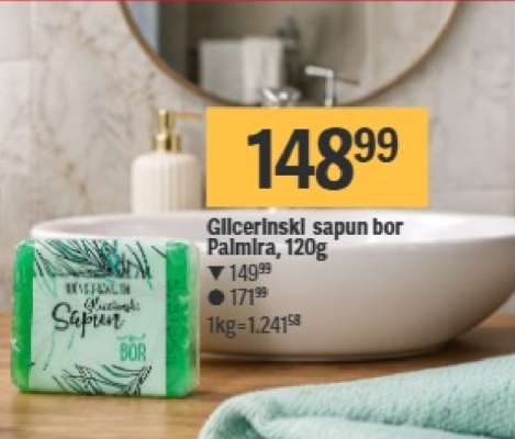 Glicerinski sapun bor Palmira, 120g