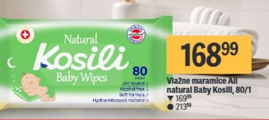 Vlažne maramice All natural baby Kosili 80/1