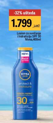 Losion za sunčanje i hidrataciju SPF 30 Nivea, 400ml