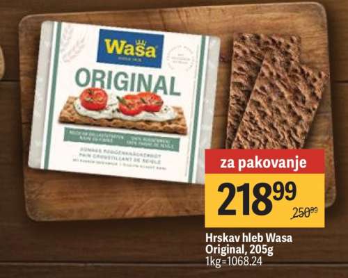 Hrskav hleb Wasa Original, 205g