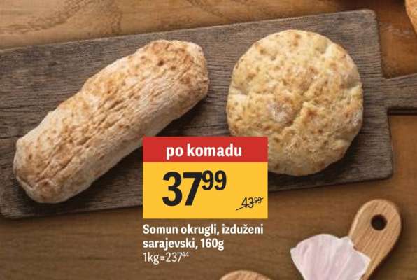 Somun okrugli, izduženi sarajevski, 160g