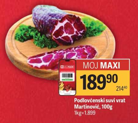 Podlovćenski suvi vrat Martinović 100g