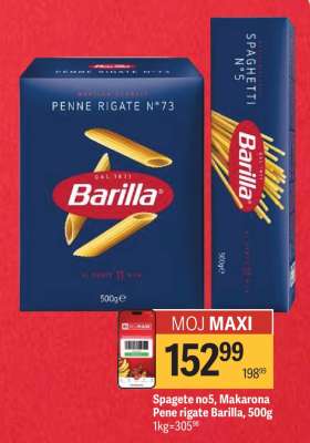 Špagete No5 makarona Pene rigate Barilla 500g