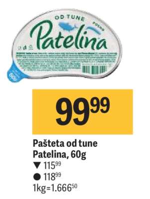 Pašteta od tune Patelina , 60g