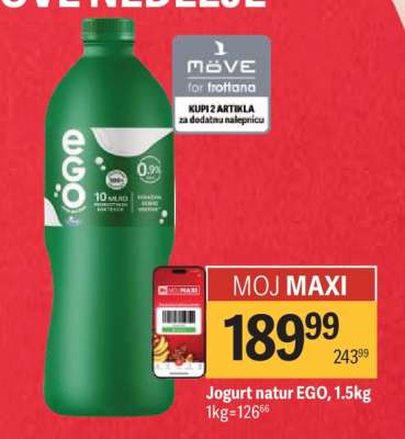 Jogurt natur EGO, 1,5kg