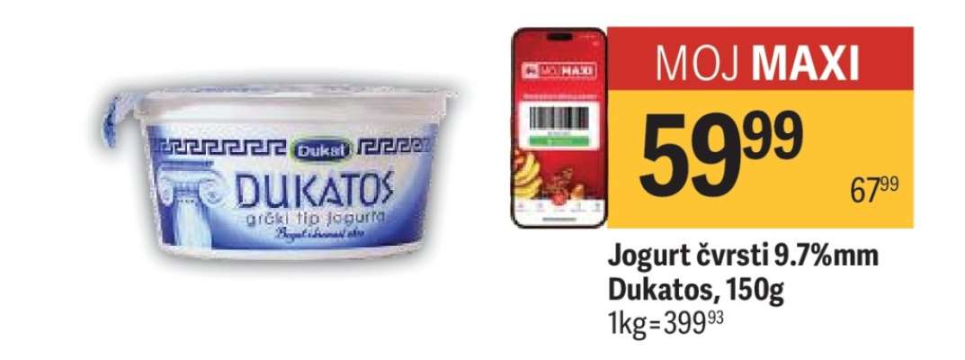 Jogurt čvrsti 9.7 mm Dukatos 150g