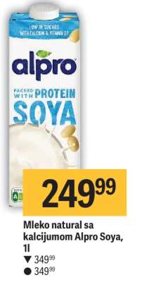 Mleko natural sa kalcijumom Alpro Soya, 1l