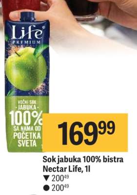 Sok jabuka 100 bistra Nectar Life 1l