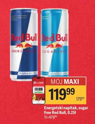Energetski napitak Sugar free Red Bull, 0,25l