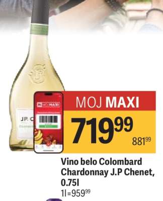 Vino belo Colombard Chardonnay J.P Chenet, 0.75l