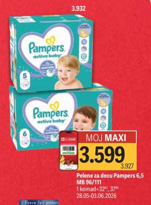 Pelene za decu Pampers 6, 5 MB 96/111