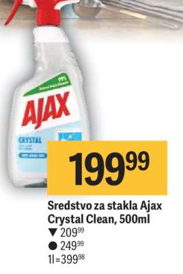 Sredstvo za stakla Ajax Crystal Clean, 500ml
