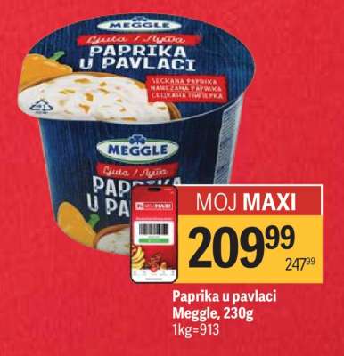 Paprika u pavlaci Meggle 230g