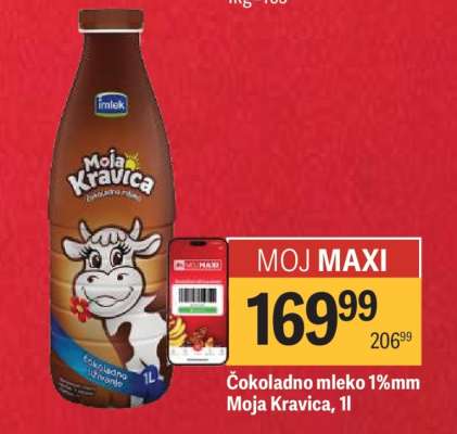 Čokoladno mleko 1%mm Moja kravica, 1l