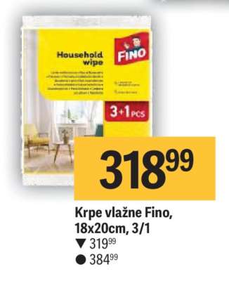 Krpe vlažne Fino 18x20cm 3/1