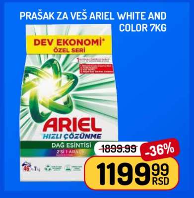 Prašak za veš Ariel White and Color 7kg