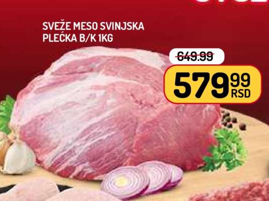 SVEŽE MESO SVINJSKA PLEĆKA B/K 1kg