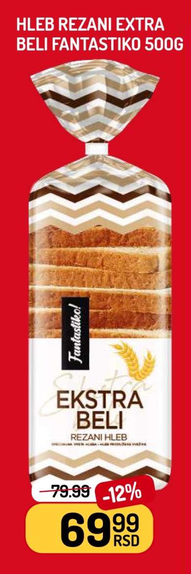 Hleb Rezani Extra Beli Fantastiko 500g