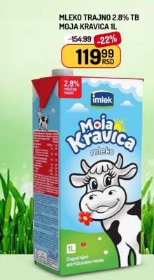 Mleko trajno 2.8% TB Moja Kravica 1L