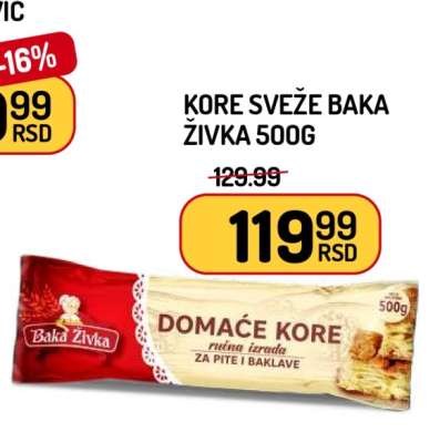 KORE SVEŽE BAKA ŽIVKA 500g