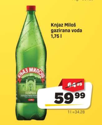 Knjaz Miloš Gazirana voda 1.75 l
